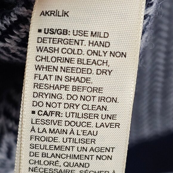 Grandpacore Dad M Normcore Knit Chevron Navy Gray Wool Blend Sweater Work Office - Picture 16 of 16